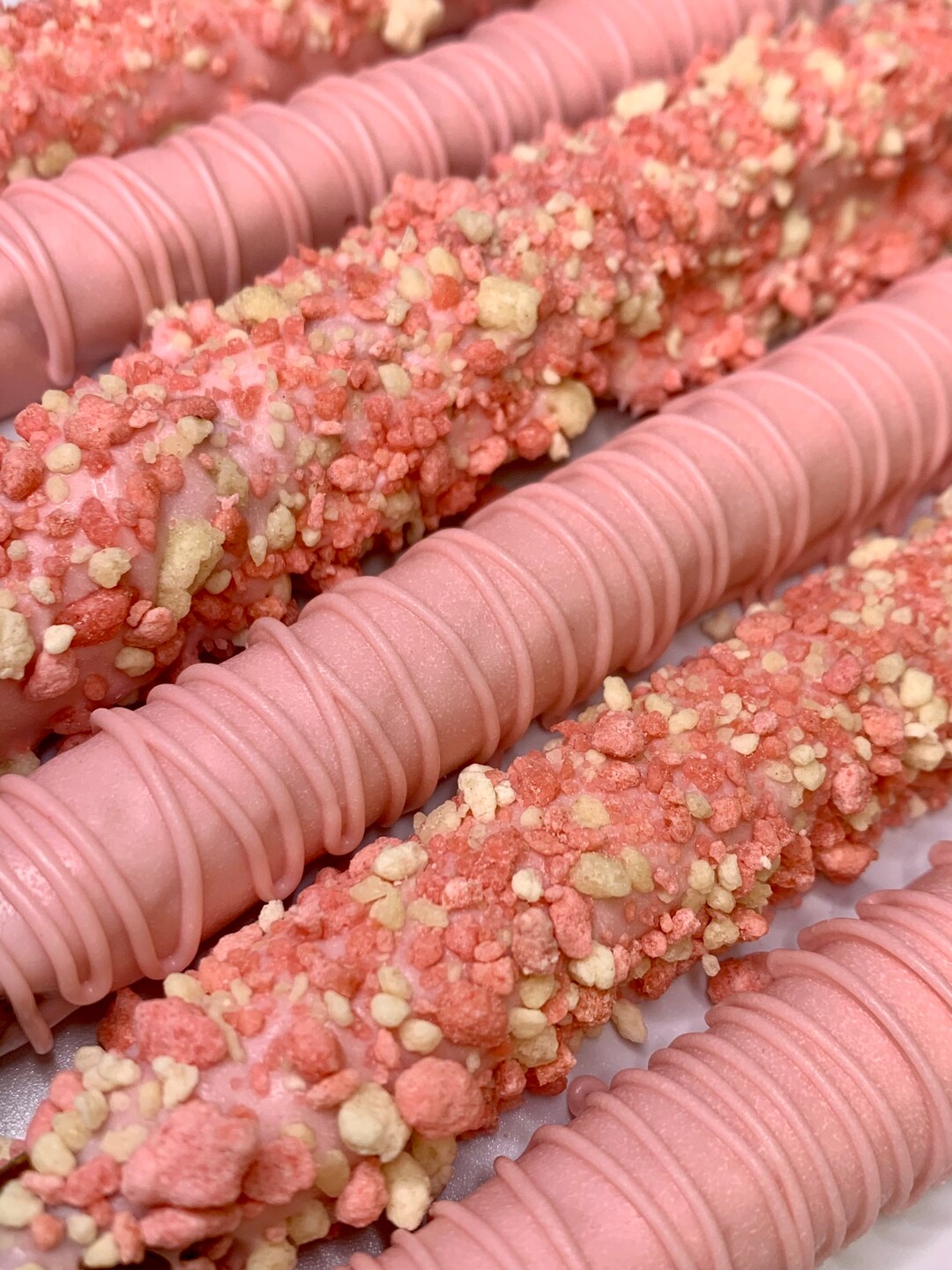 Strawberry Shortcake Chocolate Dipped Pretzels, Baby Shower Favors