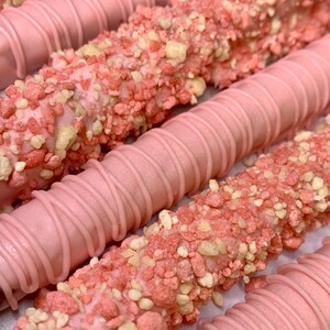Strawberry Shortcake Chocolate Dipped Pretzels, Baby Shower Favors ...