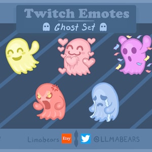 Colorful Ghost Twitch Emote Pack (5)