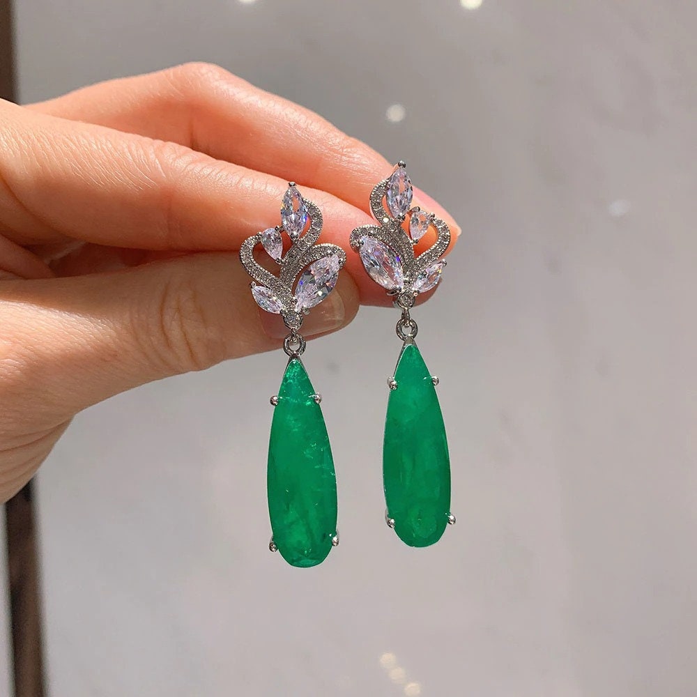 Crystal Bridal Earrings Wedding Jewelry Swarovski Crystal Etsy