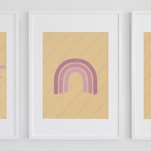 Nursery Decor PNG Image, Printable Art, Modern, Minimalist, Boho, Rainbow, Sun, Cloud, Digital Download
