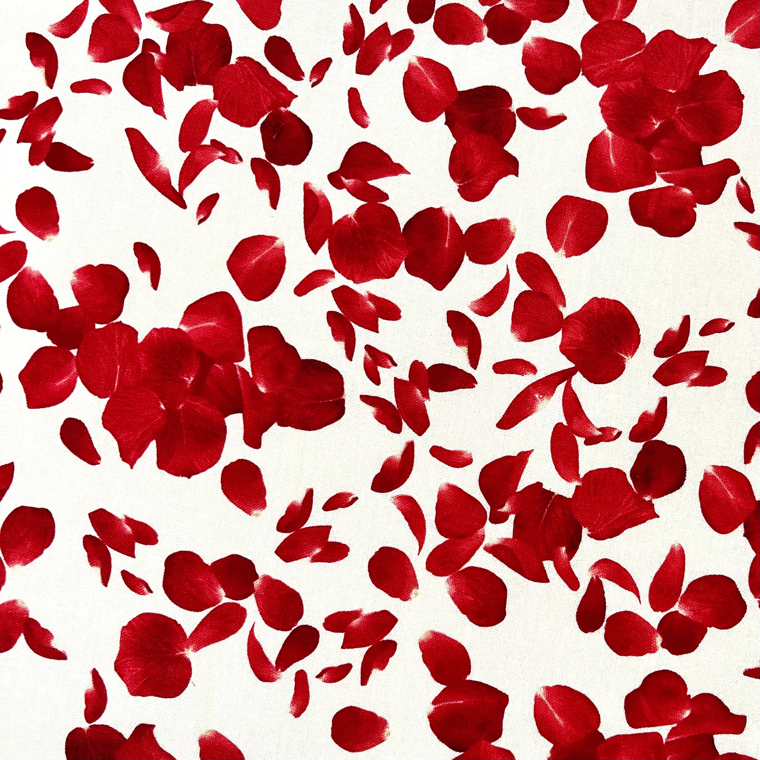 Red Rose Fabric Petals Cream Glamour Quilting Cotton Fabric by Etsy