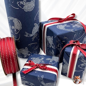 Papier d'emballage cadeau Koi premium - Haute qualité, respectueux de l'environnement, Feng Shui non couché