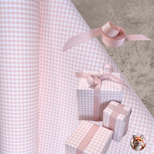 Eco-Friendly Paper Gingham Champagne Gift Wrap Paper 80gsm | Wrapping Paper