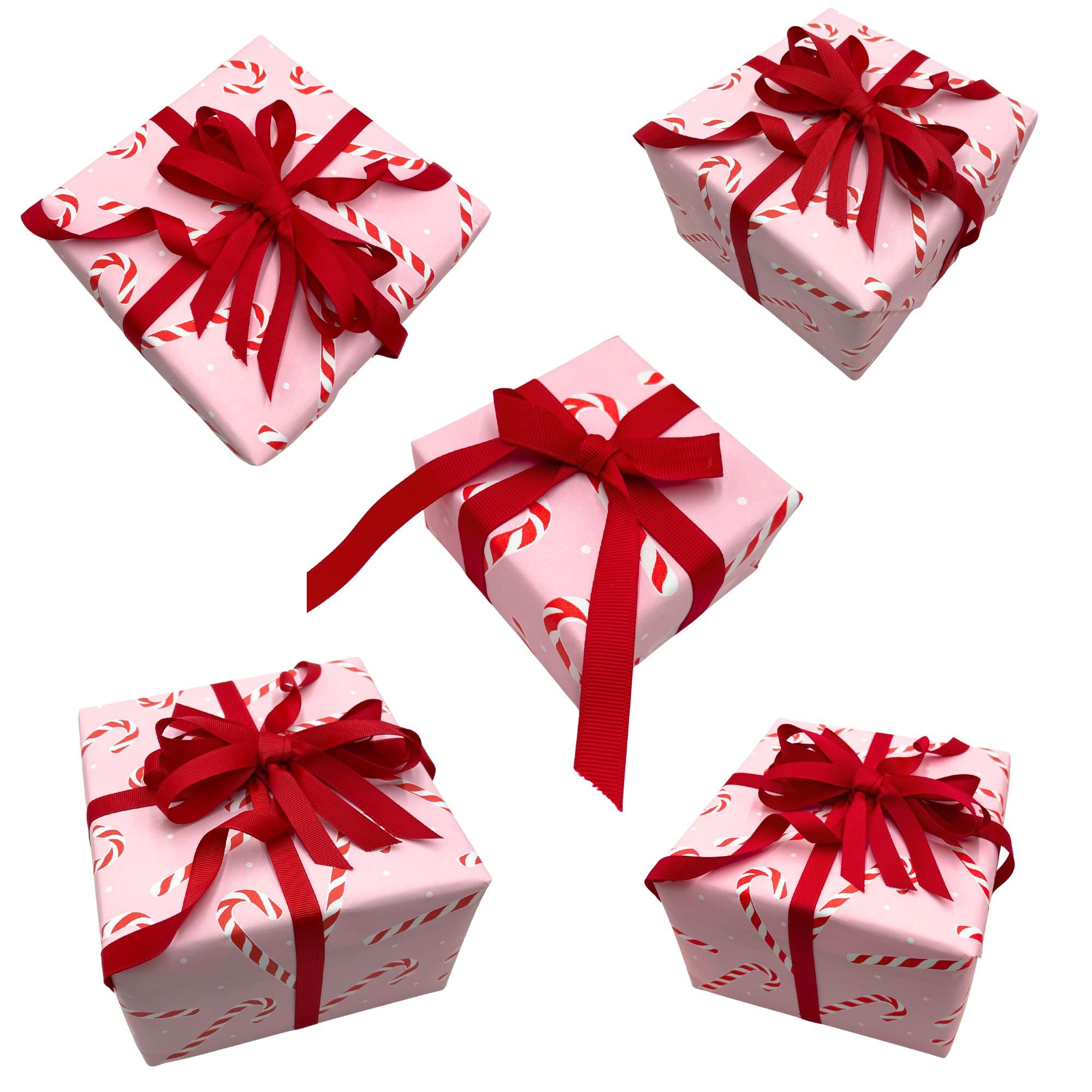 Candy Cane Pink Gift Wrapping Paper – Festive Christmas Wrap | 80gsm ...