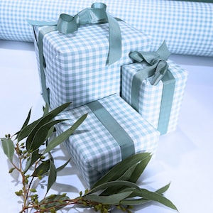 Papier cadeau écume de mer Vichy 80 g/m² - Respectueux de l'environnement 60 cm de large