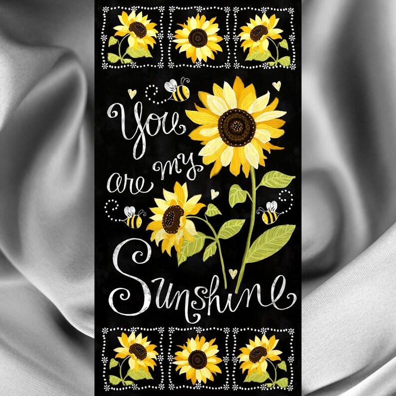 You Are My Sunshine Quilting Fabric Chalkboard Panel 100% - Etsy