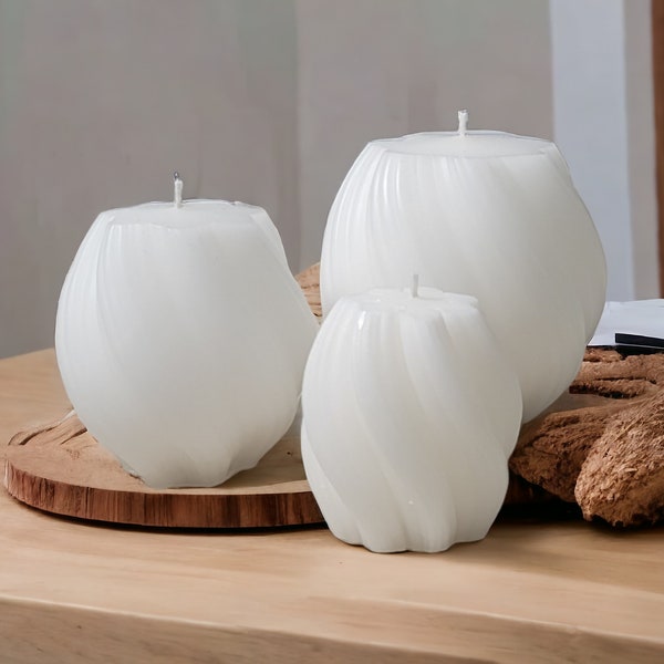 Wavy ball aromatic candles, set of three
