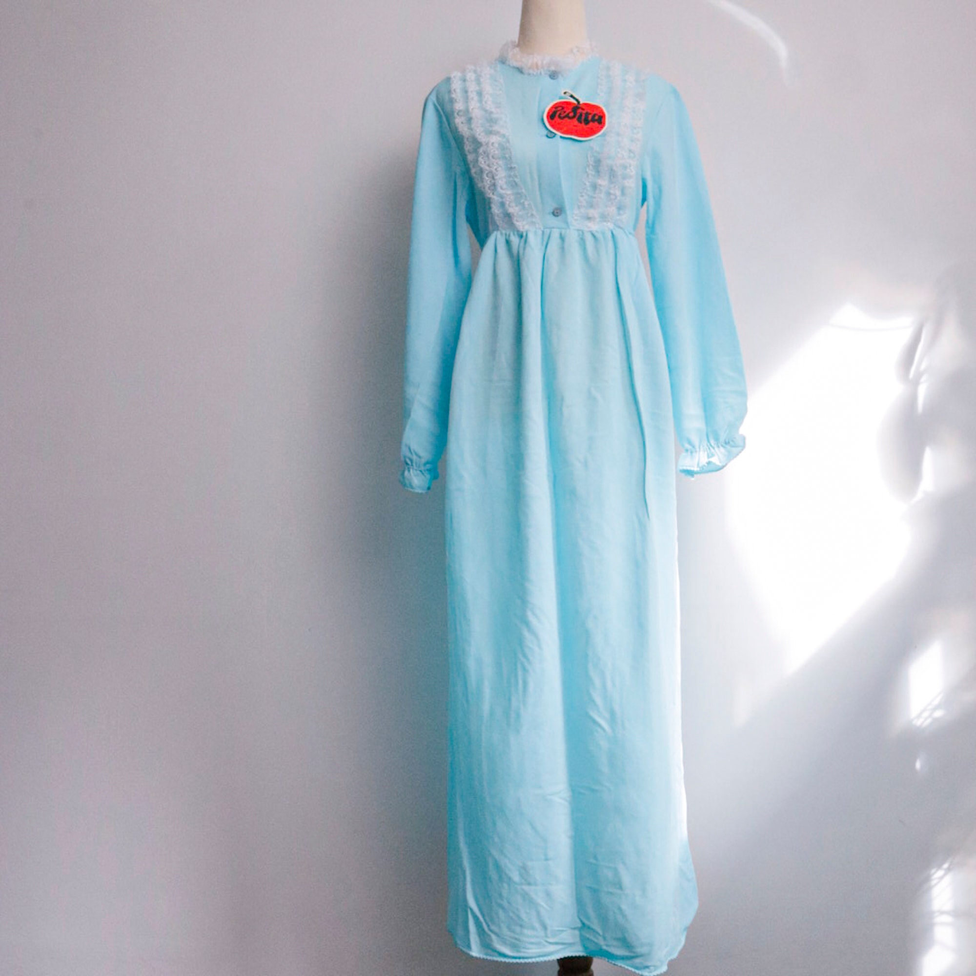 70s deadstock vintage nightgown in pastel blue vintage Etsy