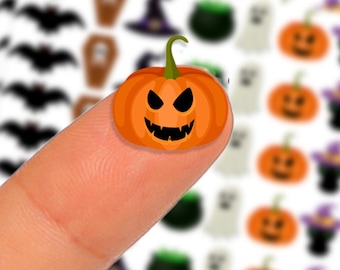 Petits autocollants d'Halloween | Stickers pour emballage d'Halloween | Petits autocollants pour la décoration d'Halloween | chauve souris chaudron sorcière citrouille fantôme cercueil
