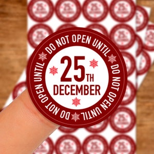 24 x Nicht Öffnen bis zum 25.Dezember Aufkleber, Weihnachtsetiketten, Happy Xmas, Geschenkaufkleber, festliche Verpackung