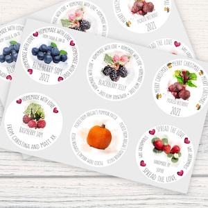 Custom Jar Labels | Personalised Preserve Stickers | Printed Jam Jar Canning Stickers | Homemade With Love | Wedding Favour Tag |