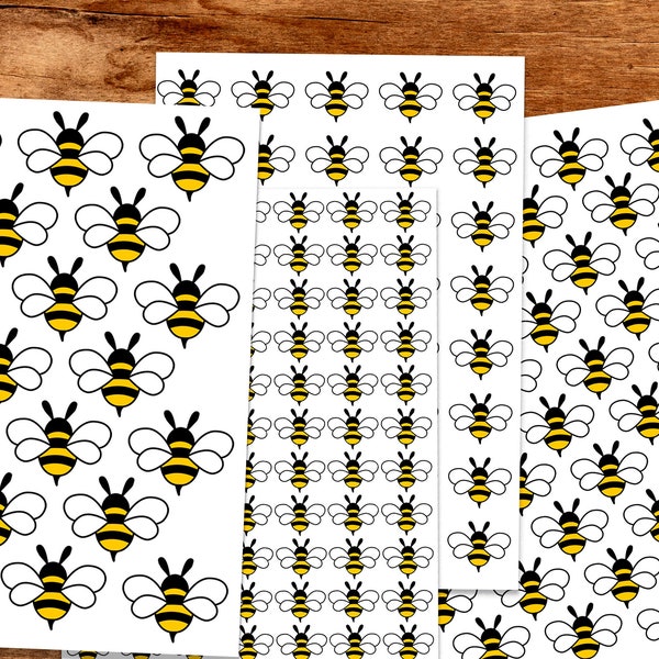 EMBARQUEMENT MULTIPLE d'autocollants mignons de petite abeille | Cadeau pour amateur d'abeilles | Feuille d'autocollants abeille | Stickers pour ordinateur portable et coque de téléphone | Stickers adorables petites abeilles