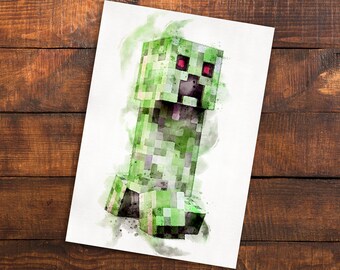 Minecraft Wall Decor Etsy