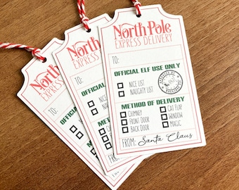 Christmas Gift Tags | Special Delivery Tags | Santa Gift Tag | Elf Certified Tag | North Pole Express Gift Tag | Gift Tag for Kids