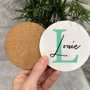Custom Name and Initial Coasters | Personalised Wooden Coasters | Round ...