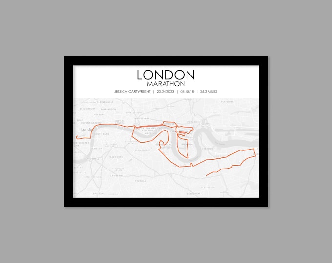 Personalised Print Gifts for Runners | Custom Marathon Route Map Print | Half Marathon | Running Map Poster | Any race or run map print