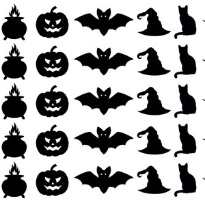 Tiny Halloween vinyl stickers | Stickers for Halloween packaging | Small stickers for Halloween decor | bat cauldron witch pumpkin image 4