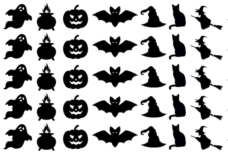 Tiny Halloween vinyl stickers | Stickers for Halloween packaging | Small stickers for Halloween decor | bat cauldron witch pumpkin image 4
