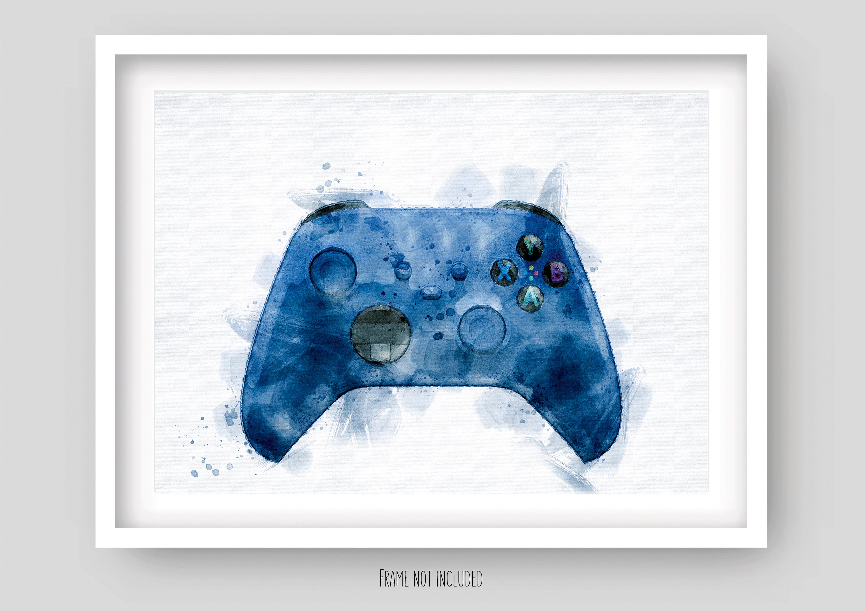 Game Controller art print BLACK Personalised gaming Etsy