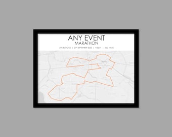 Personalised Print Gifts for Runners | Custom Marathon Route Map Print | Half Marathon | Running Map Poster | Any race or run map print