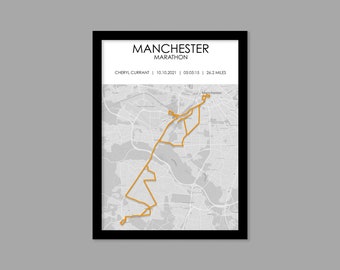 Personalised Print Gifts for Runners | Custom Marathon Route Map Print | Half Marathon | Running Map Poster | Any race or run map print