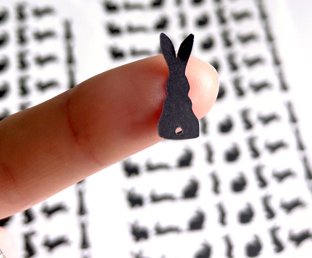 Dark Rabbit Stickers Cute Tiny Bunny Vinyl Stickers | Rabbit Lover Gift | Black Rabbit ...