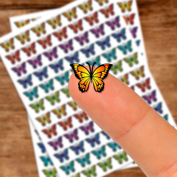 Schattige kleine vlinderstickers | Vlinderliefhebber cadeau | Stickers voor laptop- en telefoonhoesjes | Lieve kleine vlinder stickervel