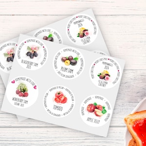 Custom Jar Labels | Personalised Preserve Stickers | Printed Jam Jar Canning Stickers | Homemade With Love | Wedding Favour Tag |