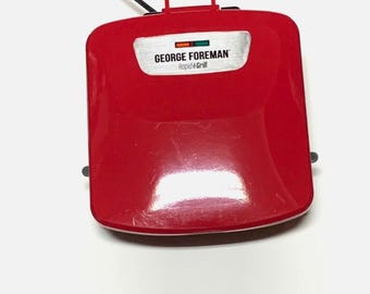 George Foreman Grill 4-Serving Removable Plates, Panini Press, Red