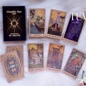 Akashic Eye Tarot POCKET-Akashic Records Inspired Portable Tarot Cute Reversed Cartoon for Healing-Unique Indie Tarot Deck for Beginners