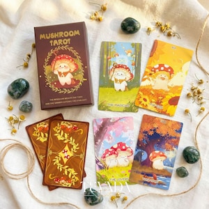 Tarot de las Setas Edición Deluxe: Adorable dibujo animado, borde naranja para una lectura de tarot divertida