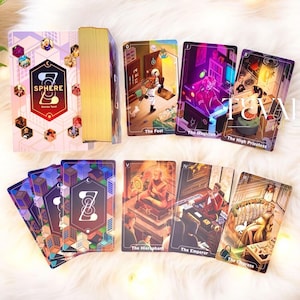 78 Stories Tarot SPHERE Ver.ft Mystic Vibrant Color Cartoon w/ Everyday Life for Intuitive Guidance-Unique Indie Tarot Deck for Beginners