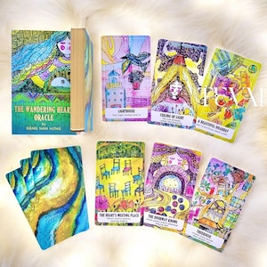 さまよう心のオラクル - 45枚の水彩手描きアート、自己反省と癒しのためのユニークなインディーズオラクルカードデッキアファメーションカード