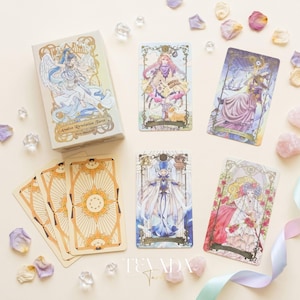 Avalon Revelation Tarot DELUXE Edition: Celtic Legend Anime Deck Fairytale Theme