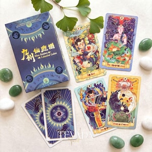 Nine Realms Celestial Codex Tarot Deck: Chinese Mythology Whimsical Taoist Set