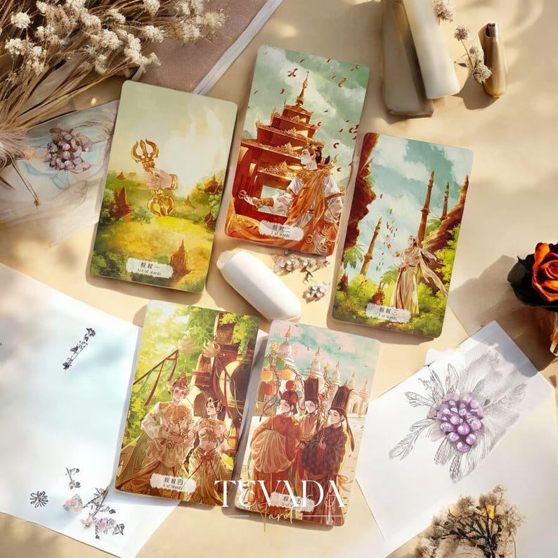 Chang An's Illusion Tarot DELUXE historical Chinese style Indie Tarot Cards for cultural reflection and divination.