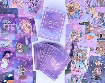Galaxy of Tons of Luck Tarot & Oracle Intuitive Pink Vibe Girl Energy Pocket-Size Cute Tarot Unique Indie Tarot Deck for Beginners-US