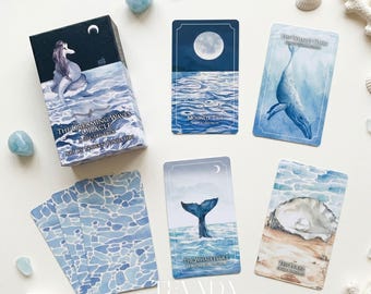 Oráculo de las Olas Soñadoras: Set de autocuidado con guía espiritual de acuarela marina