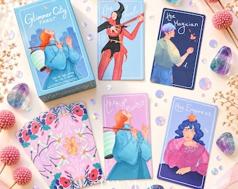 Glimmer City Tarot Deck: Modern Hand Painted City Cards for Self Care Daily Reading