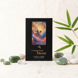 I-Ching Oracle: Horse Edition — a 64-card oracle deck fusing I-Ching divination with Three Kingdoms legends, featuring gold gilt edges and premium 400gsm matte-finish cards.
