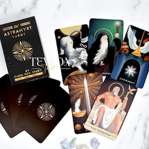 The Astramyst Tarot-Hand-illustrated Mystic Art ft. Divine Archetypes Cosmic Energy Personal Growth -Unique Indie Tarot Deck for Beginners