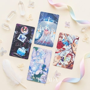 Starlit Gleanings Tarot with cute anime style watercolor art for intuitive divination and healing guidance.