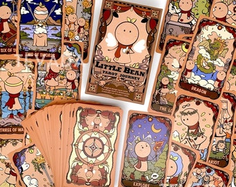 Little Bean Tarot Journey REG-Cute Adventure w/ the Bean Kingdom's Warriors-Unique Indie Tarot Deck for Beginners- US