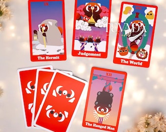 Ai the Red Panda Tarot-Experience fun & clarity with cute animal-themed card-Best for Christmas Gift-Unique Indie Tarot Deck for Beginners
