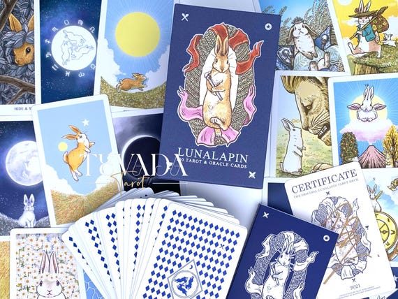 Lunalapin Tarot & Oracle Deck 100-card Cute Rabbit Bunny