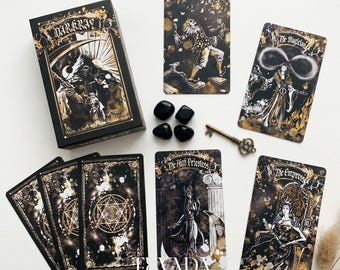 Dark Ray Tarot DELUXE Edition: Gothic Shadow Work Divination Tool Ink Art