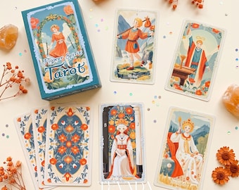 Flower Spirit Tarot: Adorable Cartoon Cards Smooth Matte Floral Nature Art