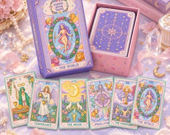Pastel Pixel Tarot: Dreamy Cross Stitch Style Deck Pastel Rider–Waite Tarot Cards