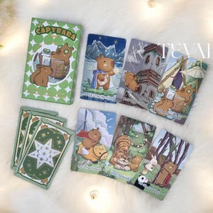 Capybara Tarot DEXLUXE-Cute Cartoon Tarot ft Adorable Animal & Ancient Wisdom for Spiritual Guidance-Unique Indie Tarot Deck for Beginners